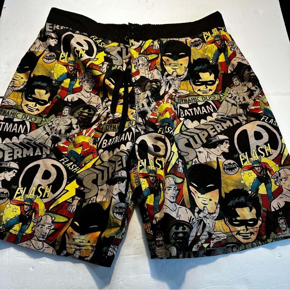 Batman Comic Print Sz 2XL Swim Trunks Men